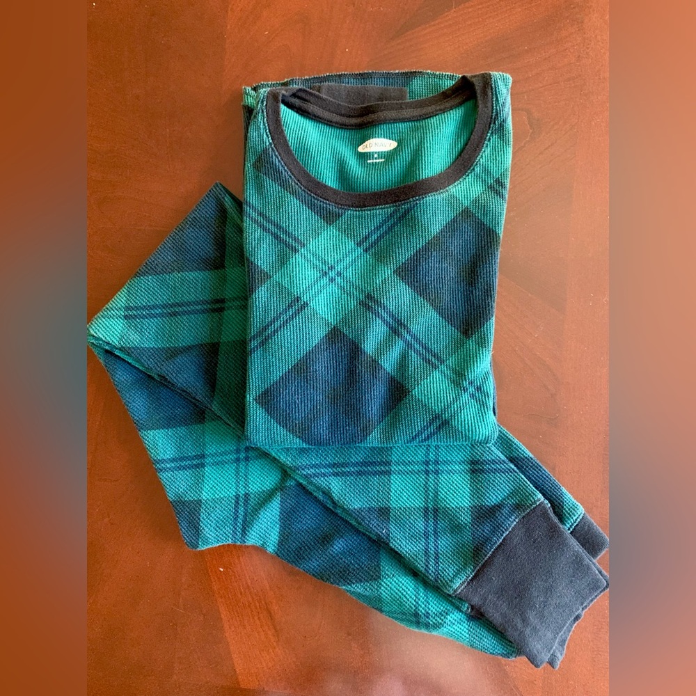 Old Navy Waffle Thermal Knit Plaid Pajamas SzS